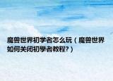 魔兽世界初学者怎么玩（魔兽世界如何关闭初學者教程?）