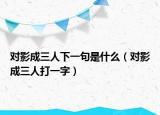 对影成三人下一句是什么（对影成三人打一字）