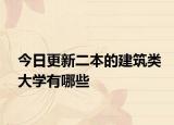 今日更新二本的建筑类大学有哪些