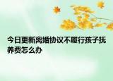 今日更新离婚协议不履行孩子抚养费怎么办
