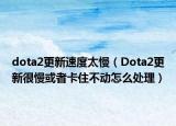 dota2更新速度太慢（Dota2更新很慢或者卡住不动怎么处理）
