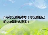 psp怎么看版本号（怎么看自己的psp是什么版本）