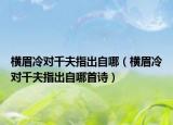 横眉冷对千夫指出自哪（横眉冷对千夫指出自哪首诗）