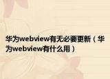 华为webview有无必要更新（华为webview有什么用）