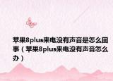 苹果8plus来电没有声音是怎么回事（苹果8plus来电没有声音怎么办）