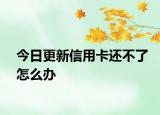 今日更新信用卡还不了怎么办