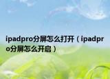 ipadpro分屏怎么打开（ipadpro分屏怎么开启）