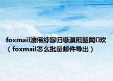 foxmail濡備綍鎵归噺瀵煎嚭閭欢（foxmail怎么批量邮件导出）