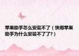 苹果助手怎么安装不了（快用苹果助手为什么安装不了了?）