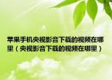 苹果手机央视影音下载的视频在哪里（央视影音下载的视频在哪里）