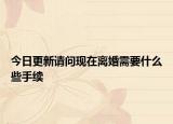 今日更新请问现在离婚需要什么些手续