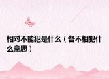 相对不能犯是什么（各不相犯什么意思）