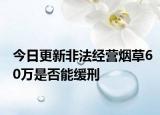 今日更新非法经营烟草60万是否能缓刑
