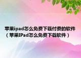 苹果ipad怎么免费下载付费的软件（苹果IPad怎么免费下载软件）