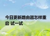 今日更新路由器怎样重启 试一试