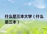 什么是三本大学（什么是三本）