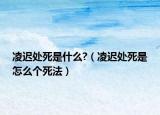 凌迟处死是什么?（凌迟处死是怎么个死法）
