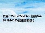 技嘉b75m d2v d3v（技嘉GA-B75M-D3V的主要参数）