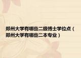 郑州大学有哪些二级博士学位点（郑州大学有哪些二本专业）