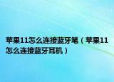 苹果11怎么连接蓝牙笔（苹果11怎么连接蓝牙耳机）