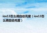 ios13怎么调自动亮度（ios13怎么调自动亮度）