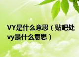 VY是什么意思（贴吧处vy是什么意思）