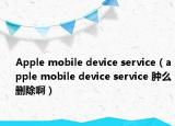 Apple mobile device service（apple mobile device service 肿么删除啊）