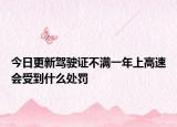 今日更新驾驶证不满一年上高速会受到什么处罚