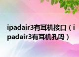 ipadair3有耳机接口（ipadair3有耳机孔吗）
