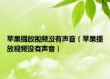 苹果播放视频没有声音（苹果播放视频没有声音）