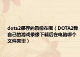 dota2保存的录像在哪（DOTA2我自己的游戏录像下载后在电脑哪个文件夹里）