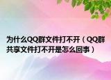 为什么QQ群文件打不开（QQ群共享文件打不开是怎么回事）