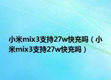 小米mix3支持27w快充吗（小米mix3支持27w快充吗）