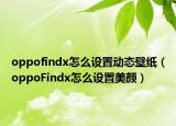 oppofindx怎么设置动态壁纸（oppoFindx怎么设置美颜）