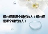 柳公权是哪个朝代的人（柳公权是哪个朝代的人）