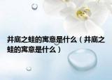 井底之蛙的寓意是什么（井底之蛙的寓意是什么）