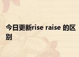 今日更新rise raise 的区别