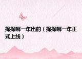 探探哪一年出的（探探哪一年正式上线）
