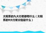 太阳系的九大行星都有什么（太阳系的9大行星分别是什么）