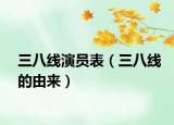 三八线演员表（三八线的由来）