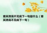 青冥浩荡不见底下一句是什么（青冥浩荡不见底下一句）