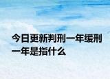 今日更新判刑一年缓刑一年是指什么