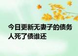 今日更新无妻子的债务人死了债谁还