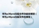 华为p30pro扫描文件功能在哪里（华为p30pro扫描文件在哪里）