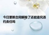 今日更新合同解除了还能追究违约责任吗