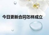 今日更新合同怎样成立