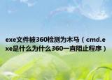 exe文件被360检测为木马（cmd.exe是什么为什么360一直阻止程序）