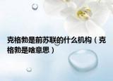 克格勃是前苏联的什么机构（克格勃是啥意思）