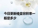 今日更新楼盘容积率一般是多少