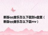 新版qq音乐怎么下载到u盘里（新版qq音乐怎么下载mv）